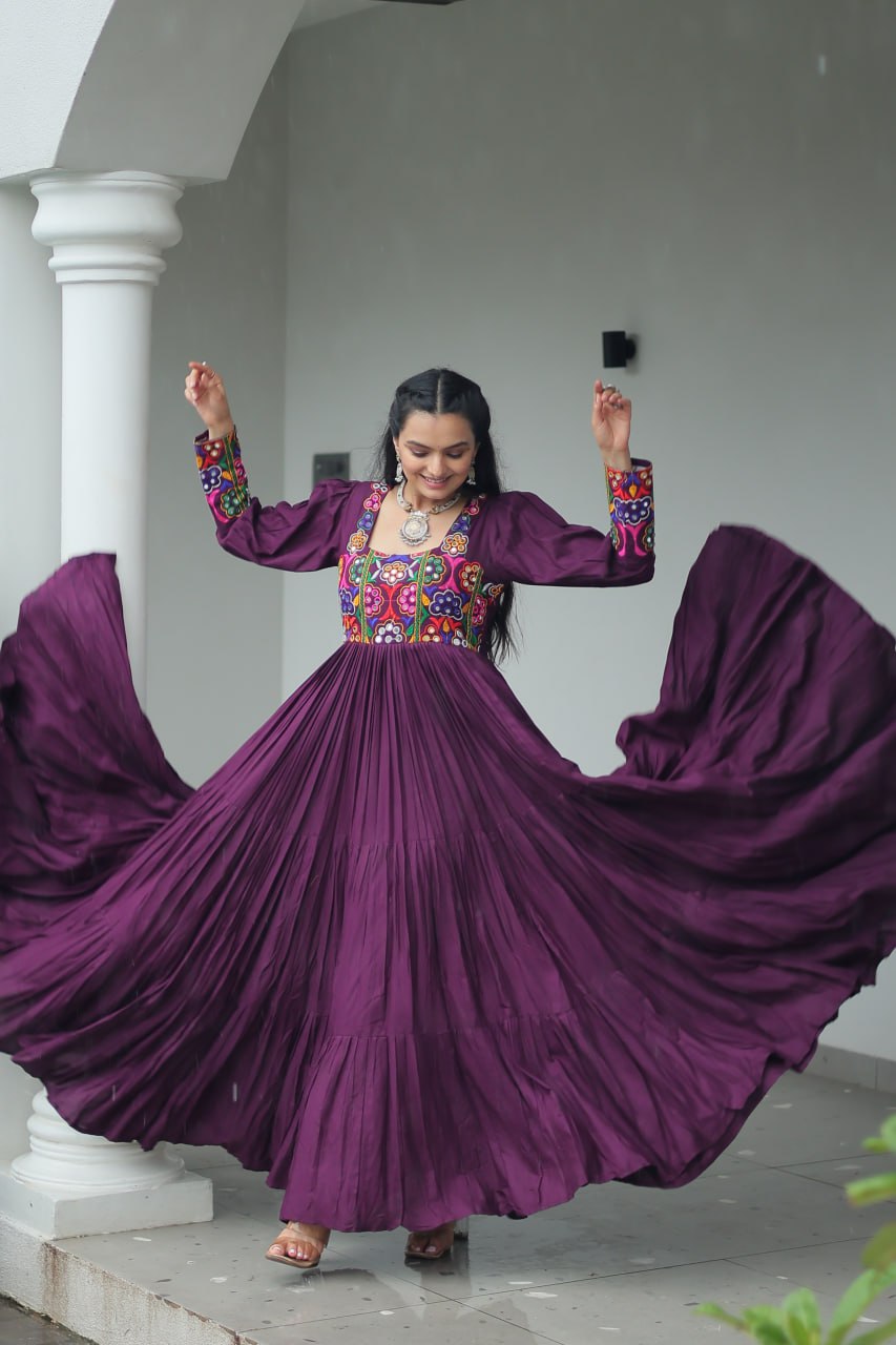 Vrindika Charm Mirror Embroidered Anarkali Gown