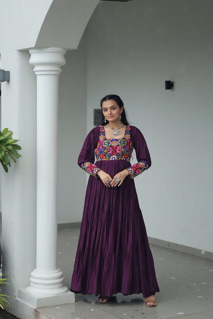 Vrindika Charm Mirror Embroidered Anarkali Gown