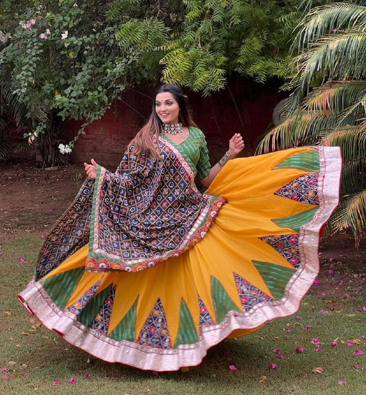 STYLISH DESIGNER LEHENGA CHOLI WITH MIRROR WORK FANCY LACE