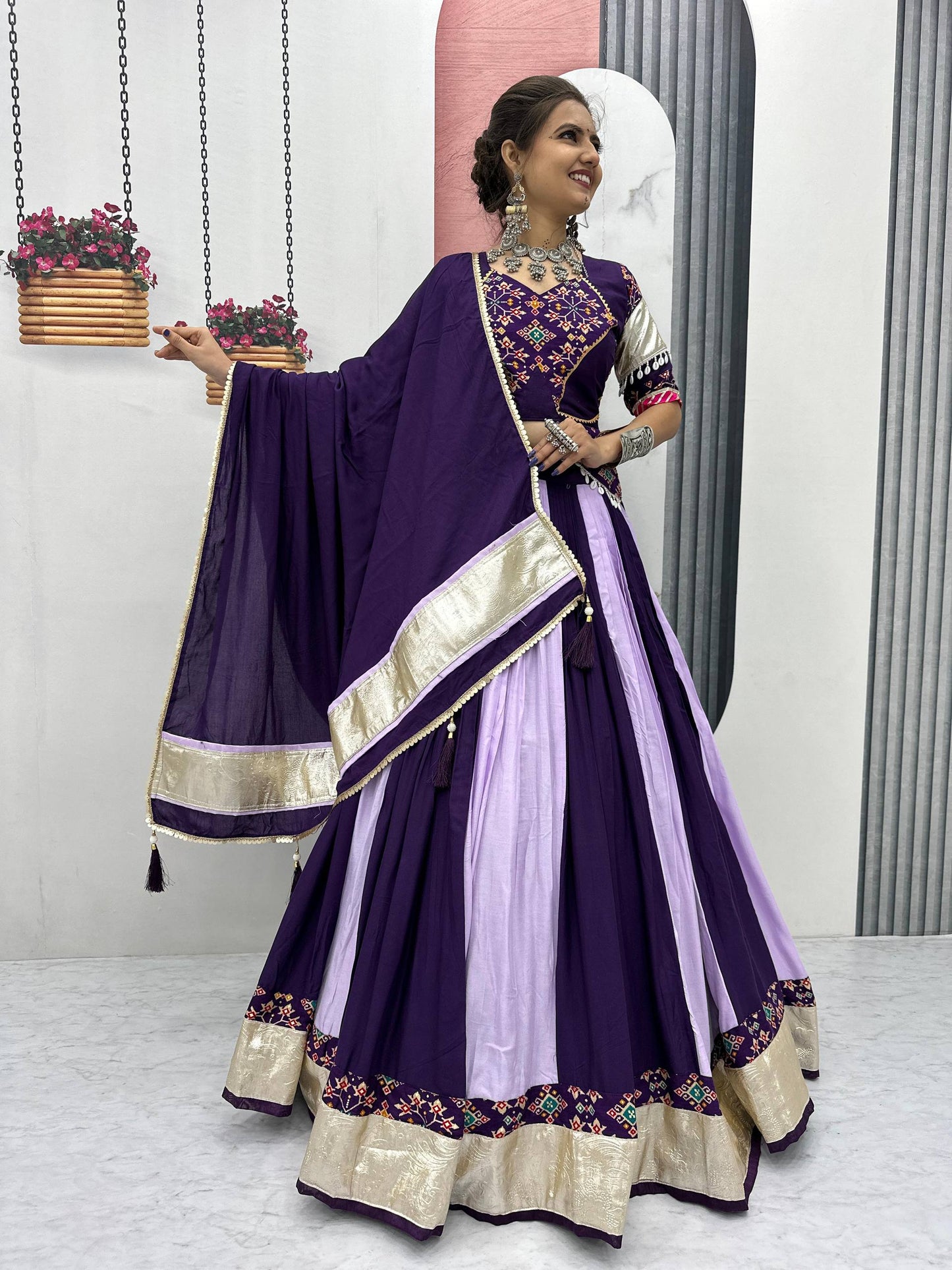 Varnika's Traditional Mirror Work Navratri Lehenga Choli