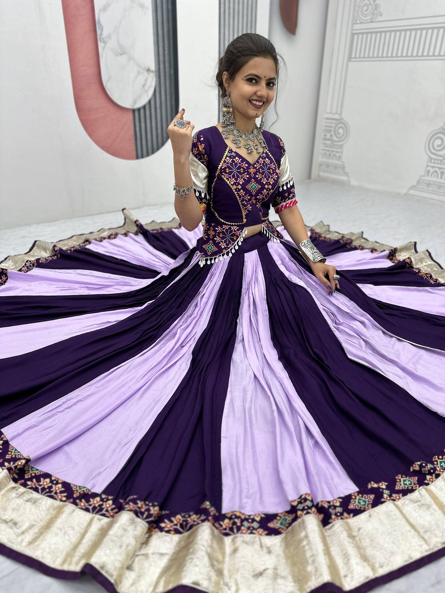 Varnika's Traditional Mirror Work Navratri Lehenga Choli