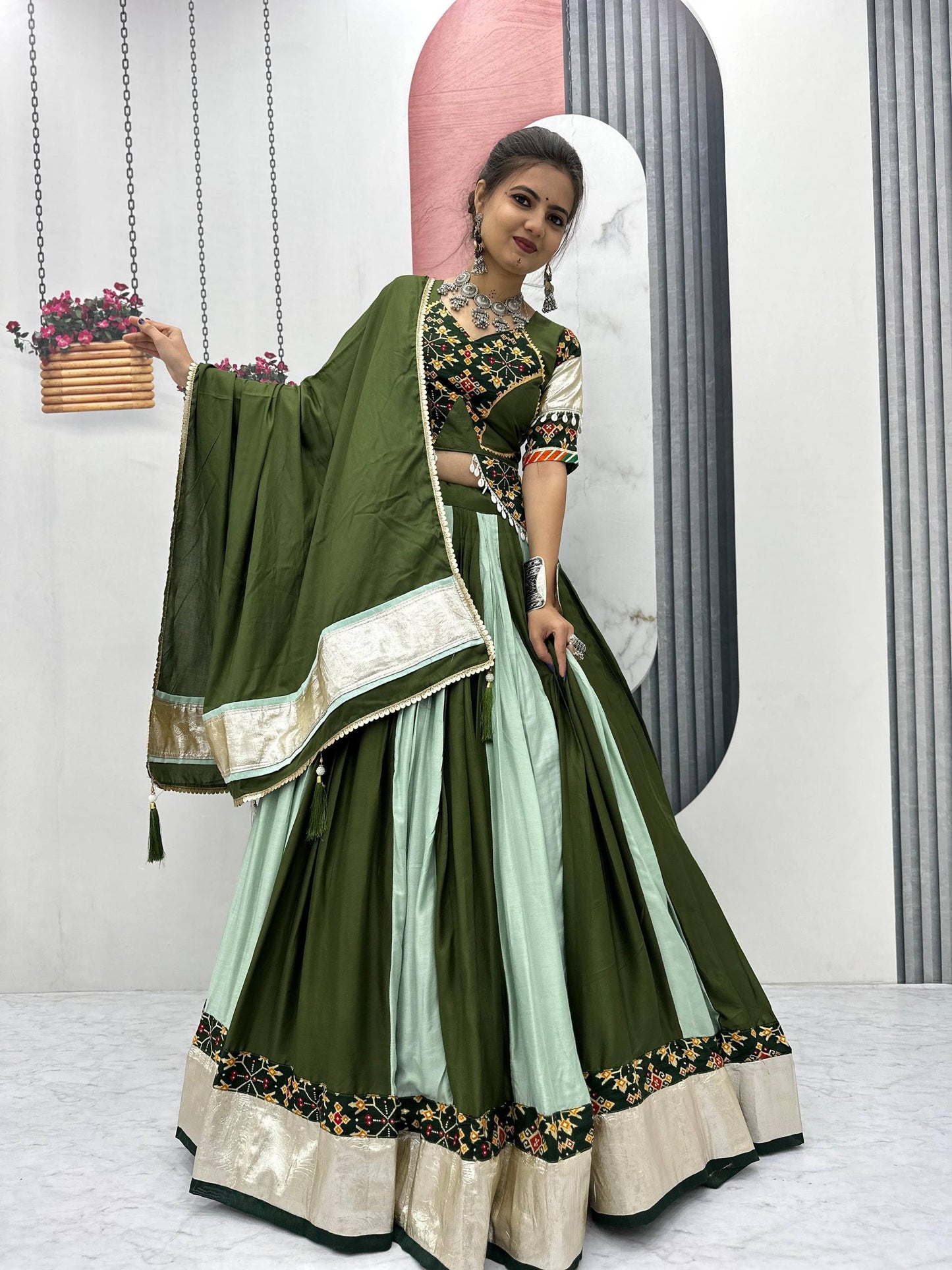 Varnika's Traditional Mirror Work Navratri Lehenga Choli