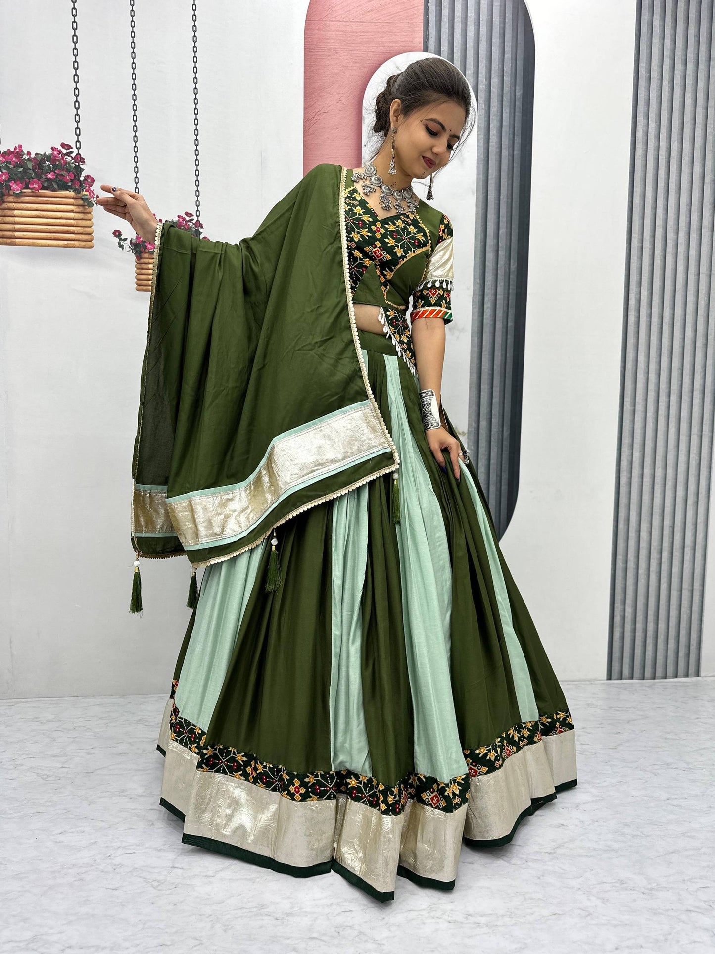Varnika's Traditional Mirror Work Navratri Lehenga Choli