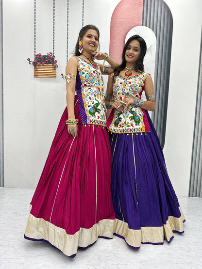 Krisha Magic Hand-Embroidered Kutchi Mirror Work Lehenga Set