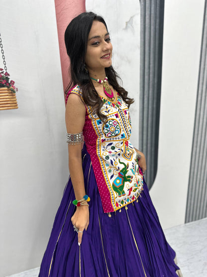 Krisha Magic Hand-Embroidered Kutchi Mirror Work Lehenga Set