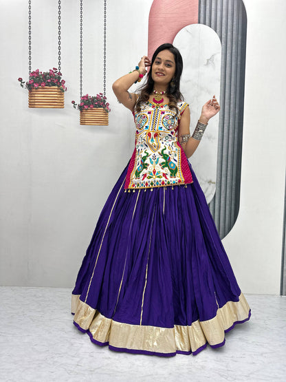 Krisha Magic Hand-Embroidered Kutchi Mirror Work Lehenga Set