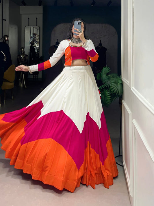 Kriti's Festive Twirl Multihue Magic in Modern Ethnic Lehenga Set