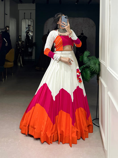 Kriti's Festive Twirl Multihue Magic in Modern Ethnic Lehenga Set