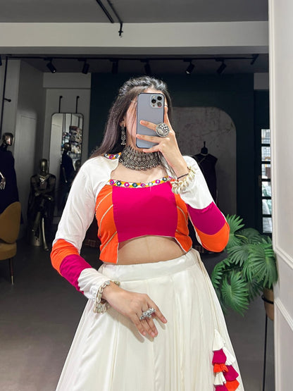 Kriti's Festive Twirl Multihue Magic in Modern Ethnic Lehenga Set