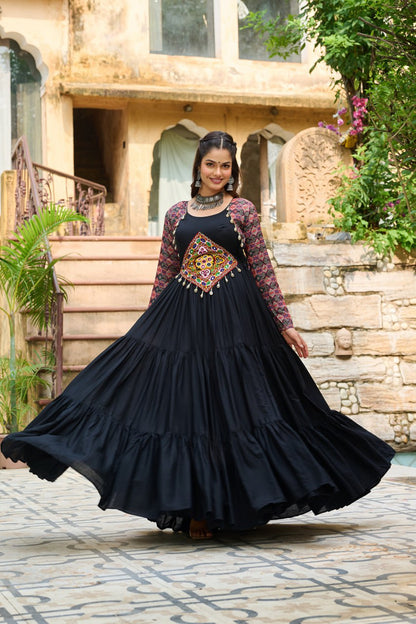 Vritika Festive Flared Kutch Embroidery Anarkali Gown