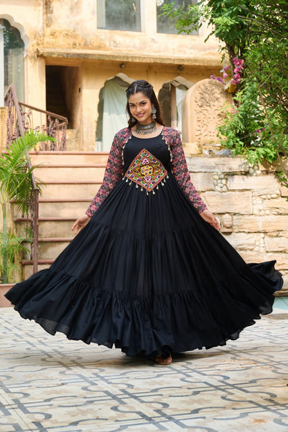 Vritika Festive Flared Kutch Embroidery Anarkali Gown