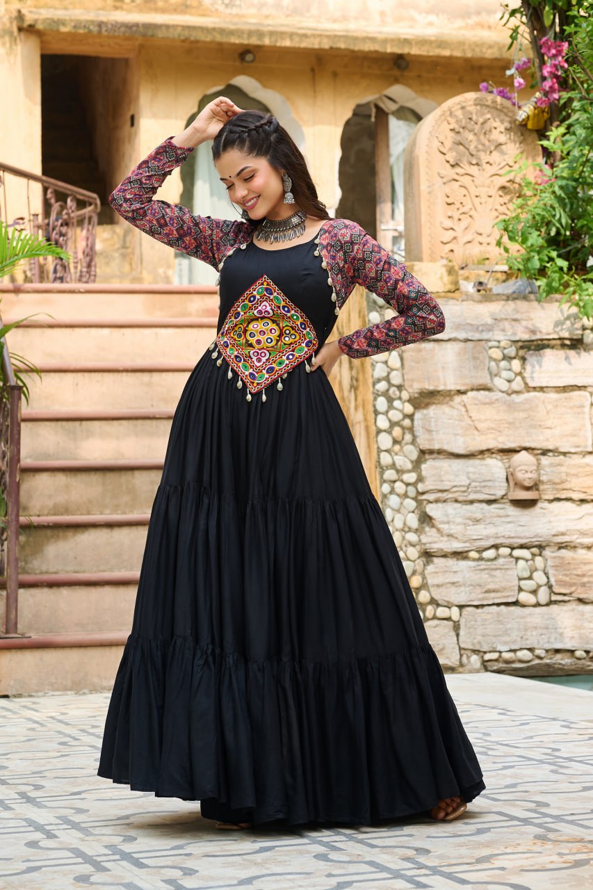 Vritika Festive Flared Kutch Embroidery Anarkali Gown
