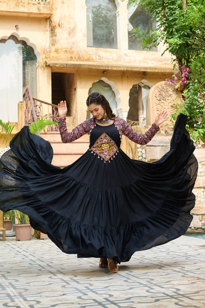 Vritika Festive Flared Kutch Embroidery Anarkali Gown