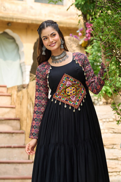 Vritika Festive Flared Kutch Embroidery Anarkali Gown