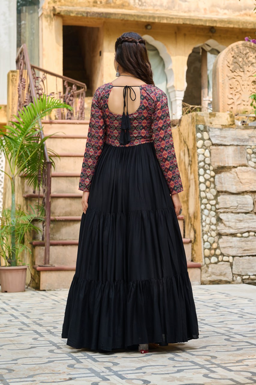 Vritika Festive Flared Kutch Embroidery Anarkali Gown