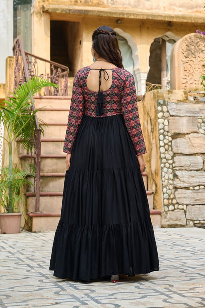 Vritika Festive Flared Kutch Embroidery Anarkali Gown