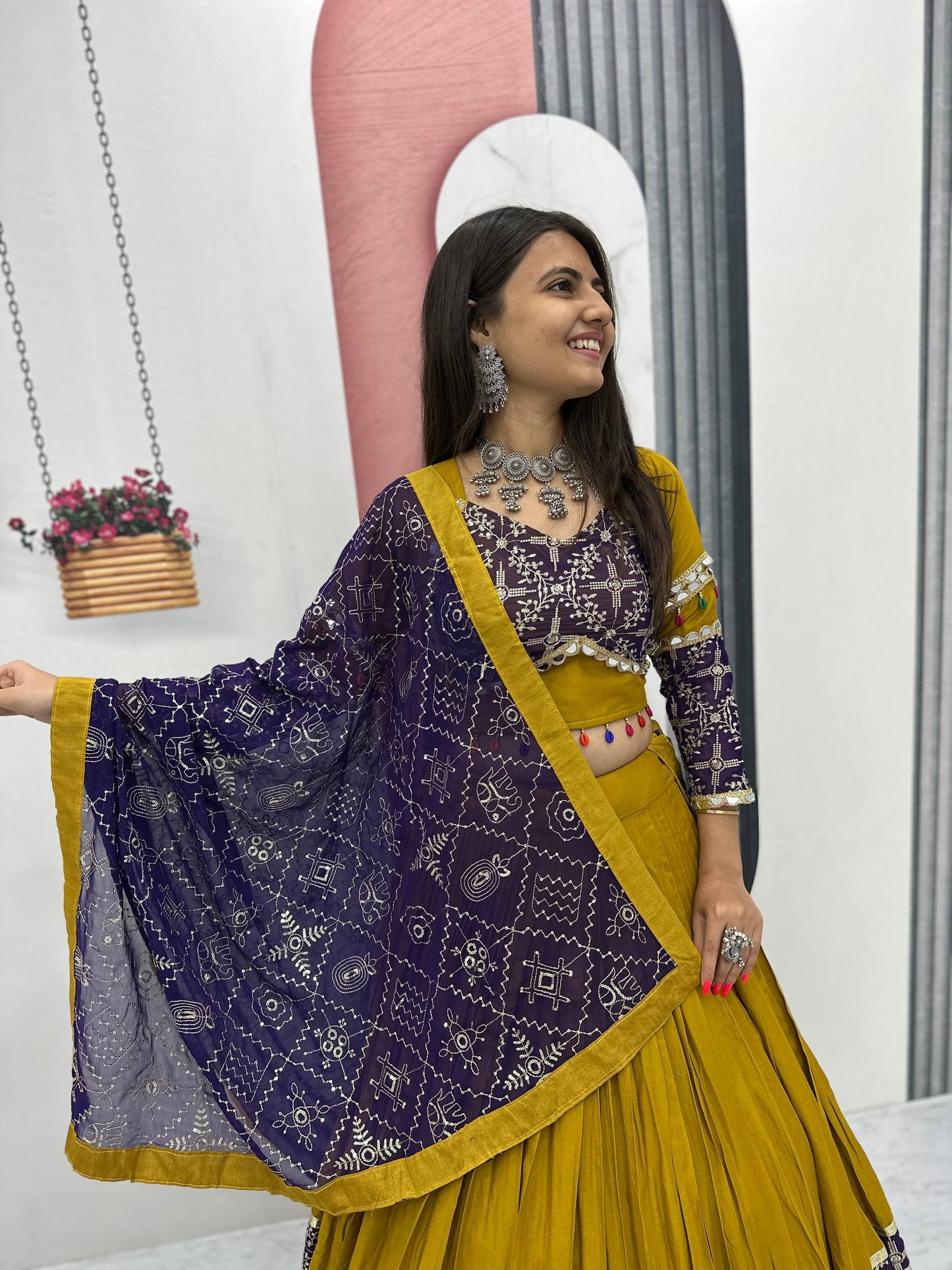 Amaya Raang Vibrant Mustard Pure Cotton Bandhani Lehenga