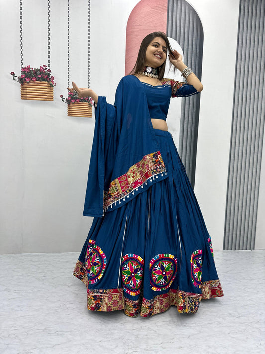 Morni Magic Embroidered Royal Blue Navratri Lehenga Choli