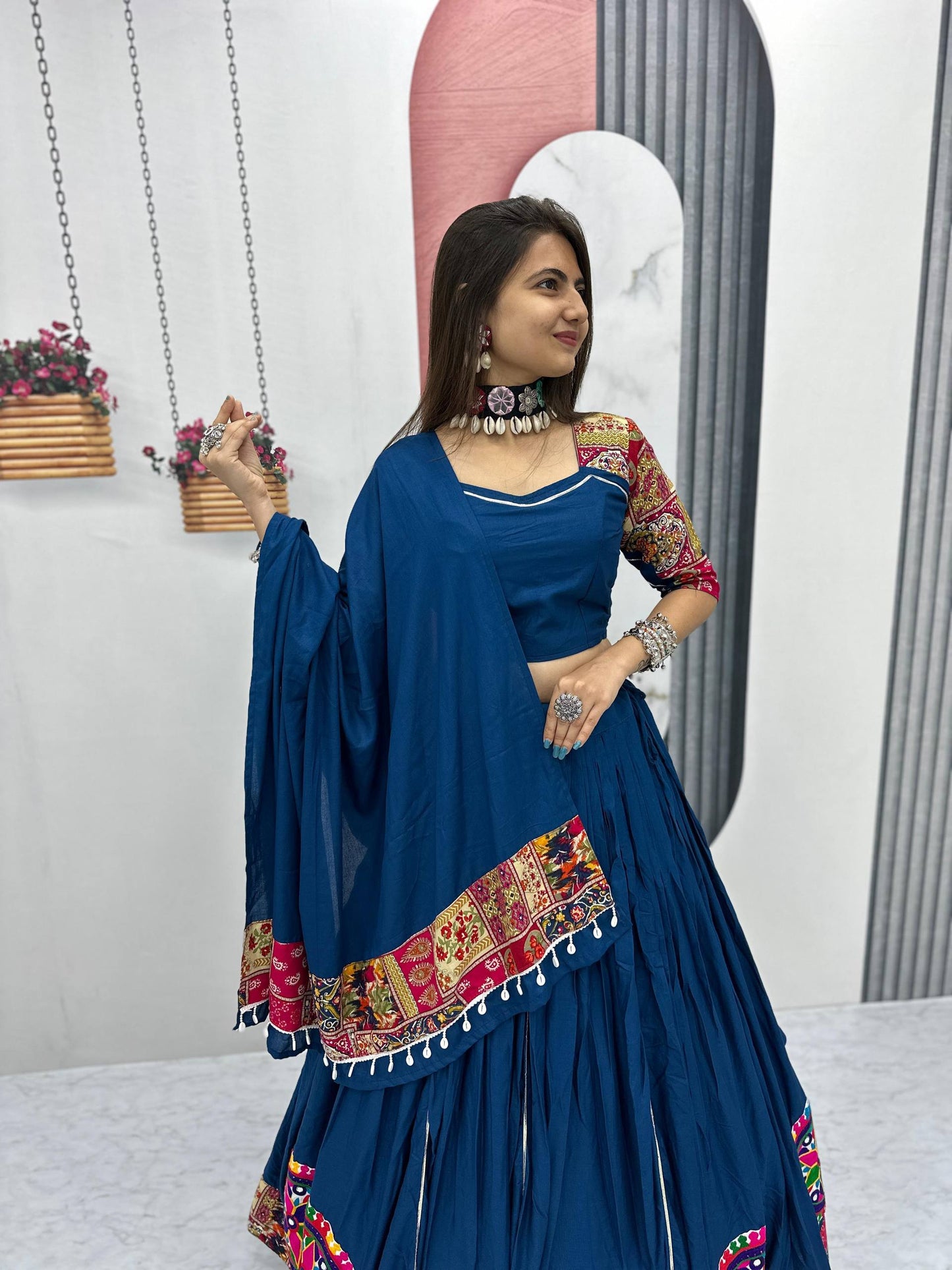 Morni Magic Embroidered Royal Blue Navratri Lehenga Choli