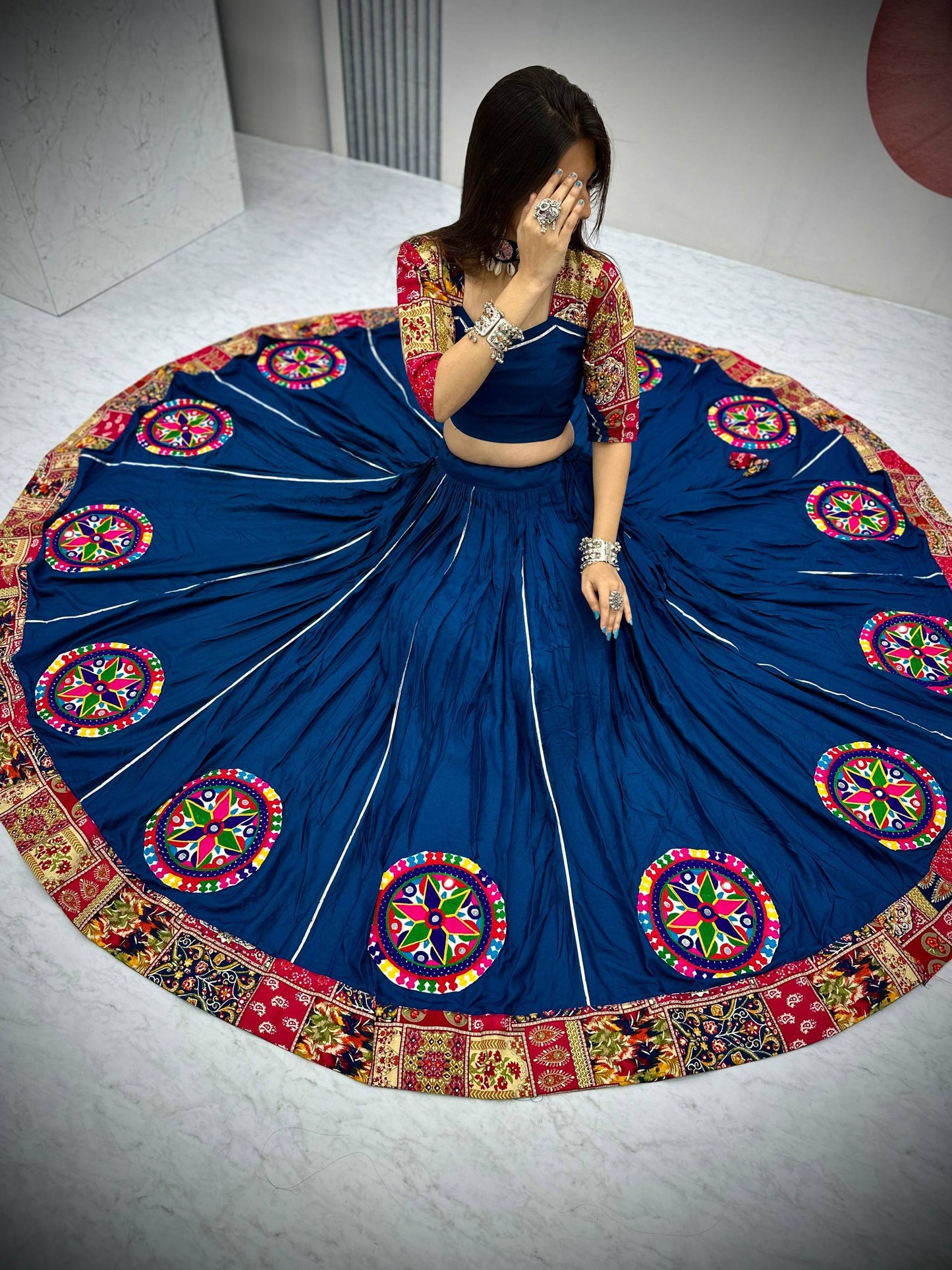 Morni Magic Embroidered Royal Blue Navratri Lehenga Choli