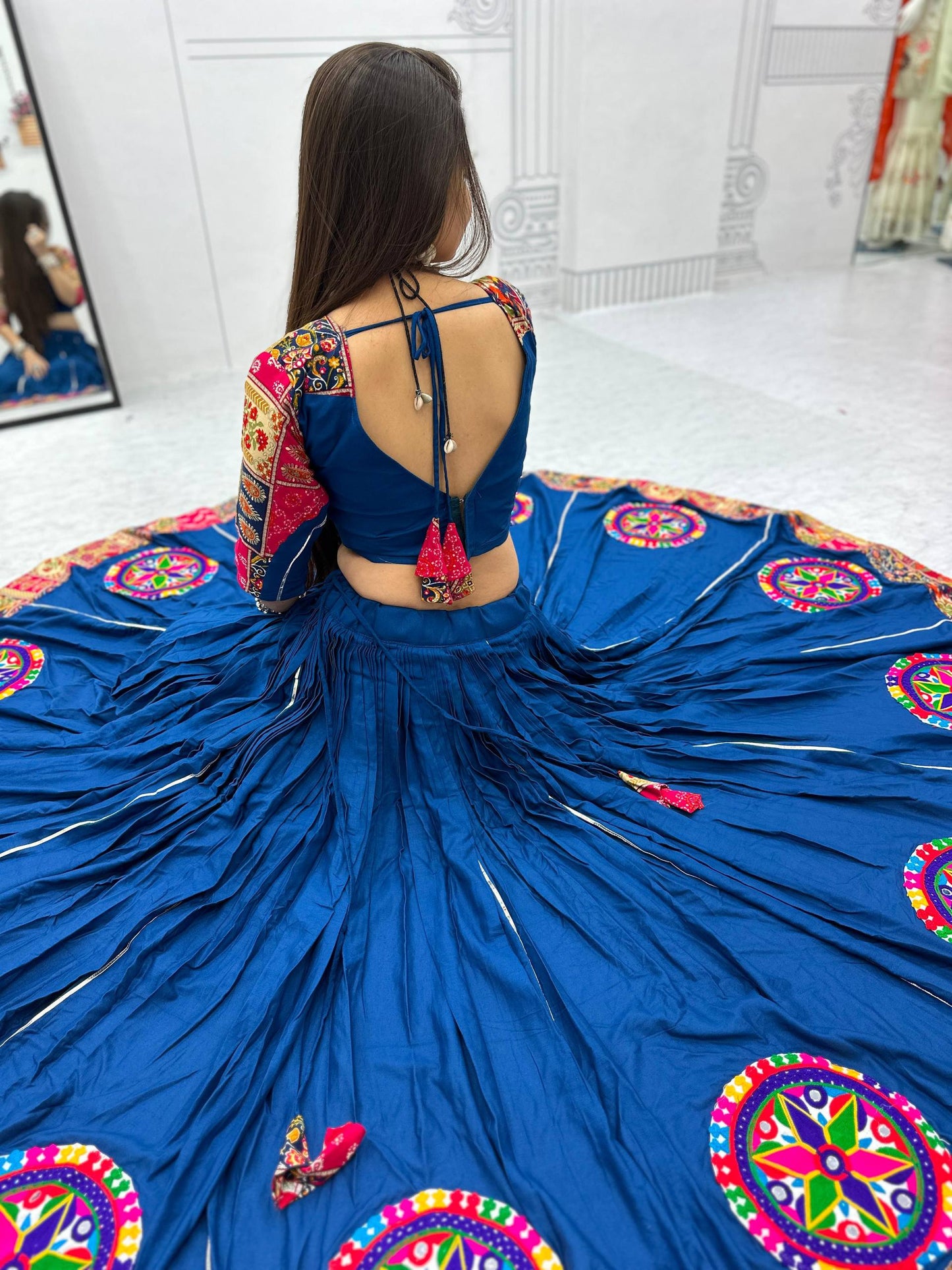Morni Magic Embroidered Royal Blue Navratri Lehenga Choli