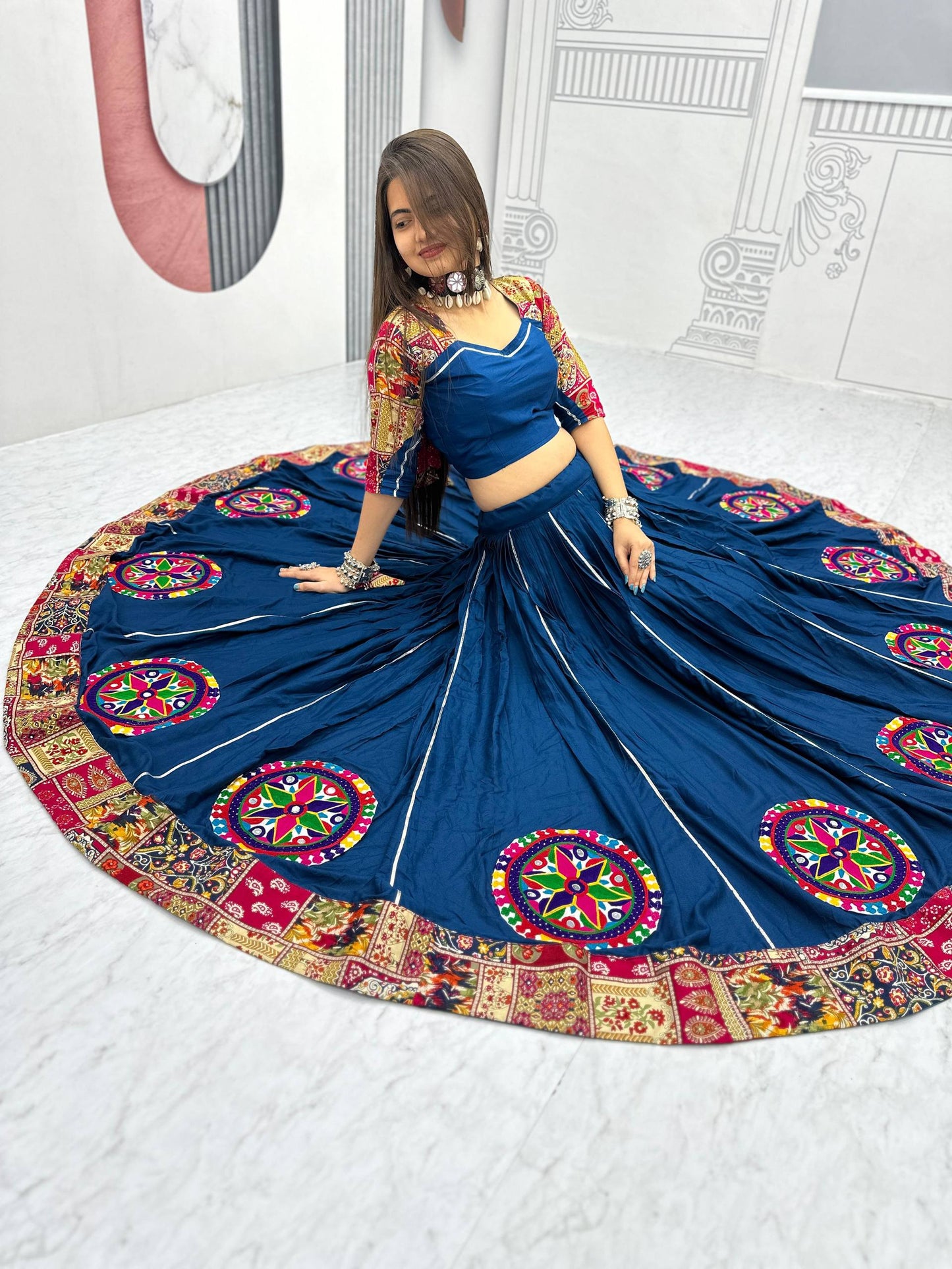 Morni Magic Embroidered Royal Blue Navratri Lehenga Choli
