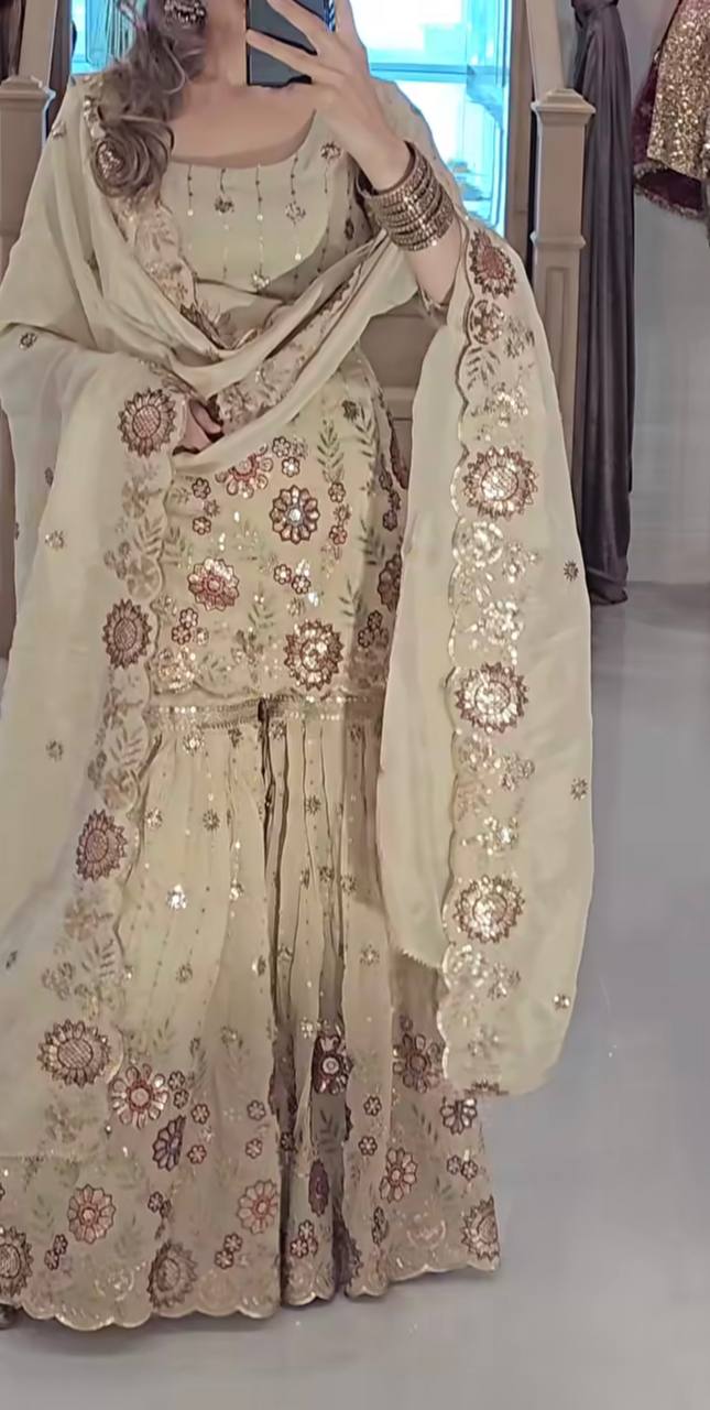 Roshan Jashn Cream New Designer Patiala Suit