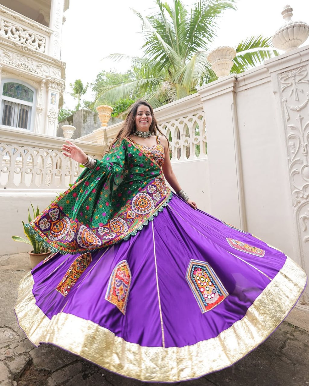 Rajvanshi Leela Mirror Work Navratri Lehenga Set