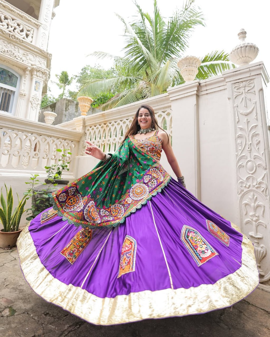 Rajvanshi Leela Mirror Work Navratri Lehenga Set
