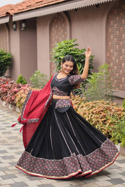 Kashish Black & Maroon Traditional Navratri Lehenga Choli