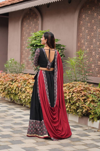 Kashish Black & Maroon Traditional Navratri Lehenga Choli