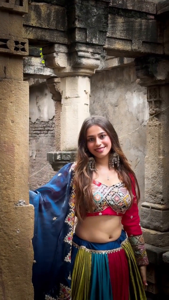 Garba Glow Designer & Silk Patchwork Navratri Chaniya Choli