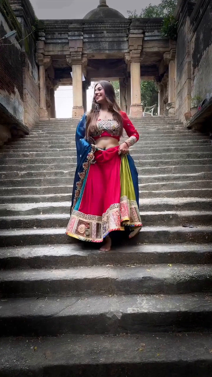 Garba Glow Designer & Silk Patchwork Navratri Chaniya Choli