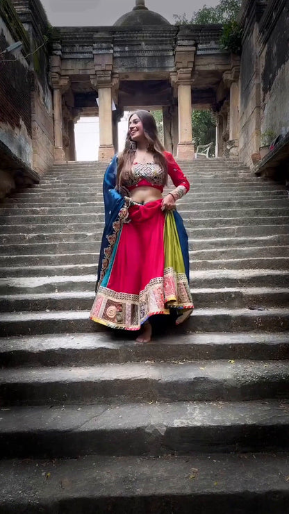 Garba Glow Designer & Silk Patchwork Navratri Chaniya Choli