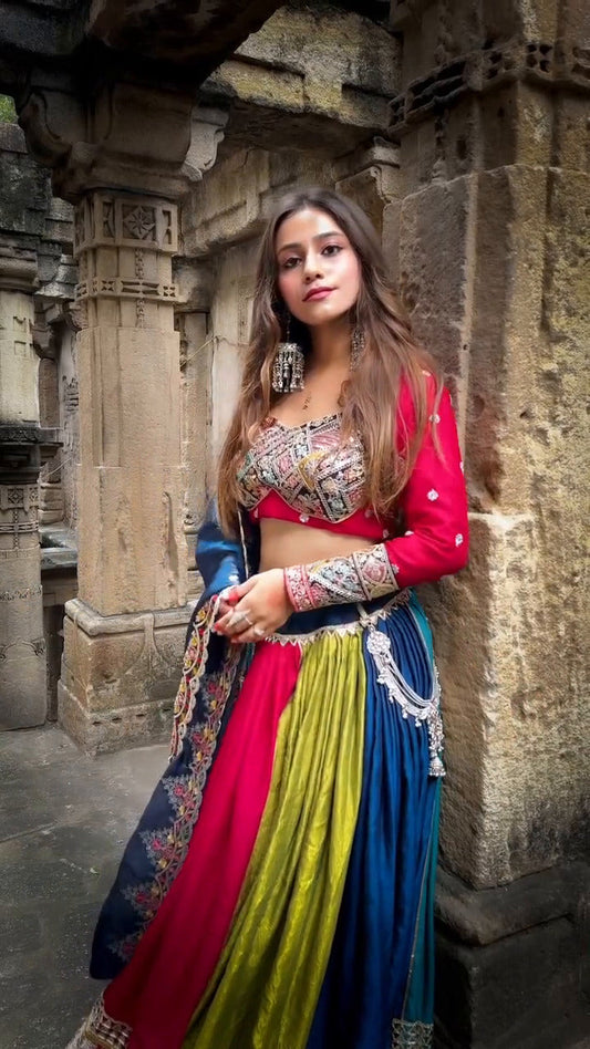 Garba Glow Designer & Silk Patchwork Navratri Chaniya Choli