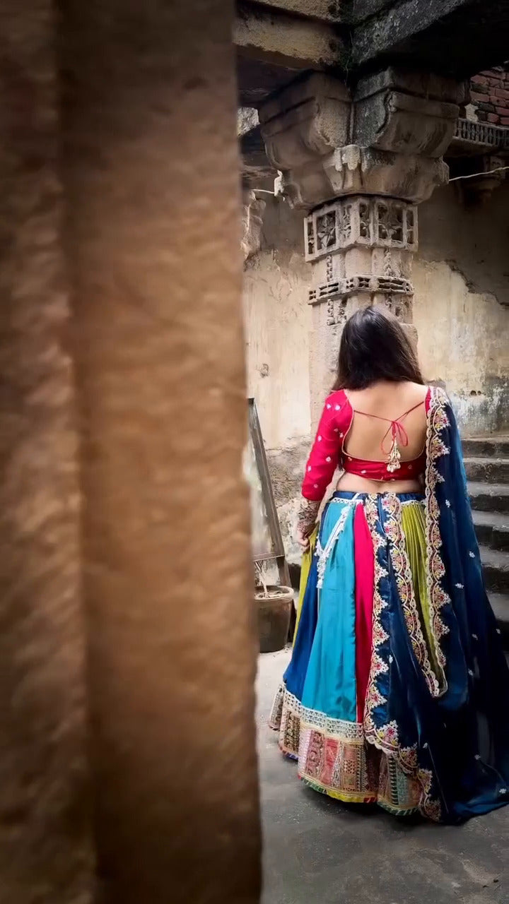 Garba Glow Designer & Silk Patchwork Navratri Chaniya Choli