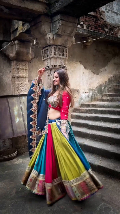 Garba Glow Designer & Silk Patchwork Navratri Chaniya Choli