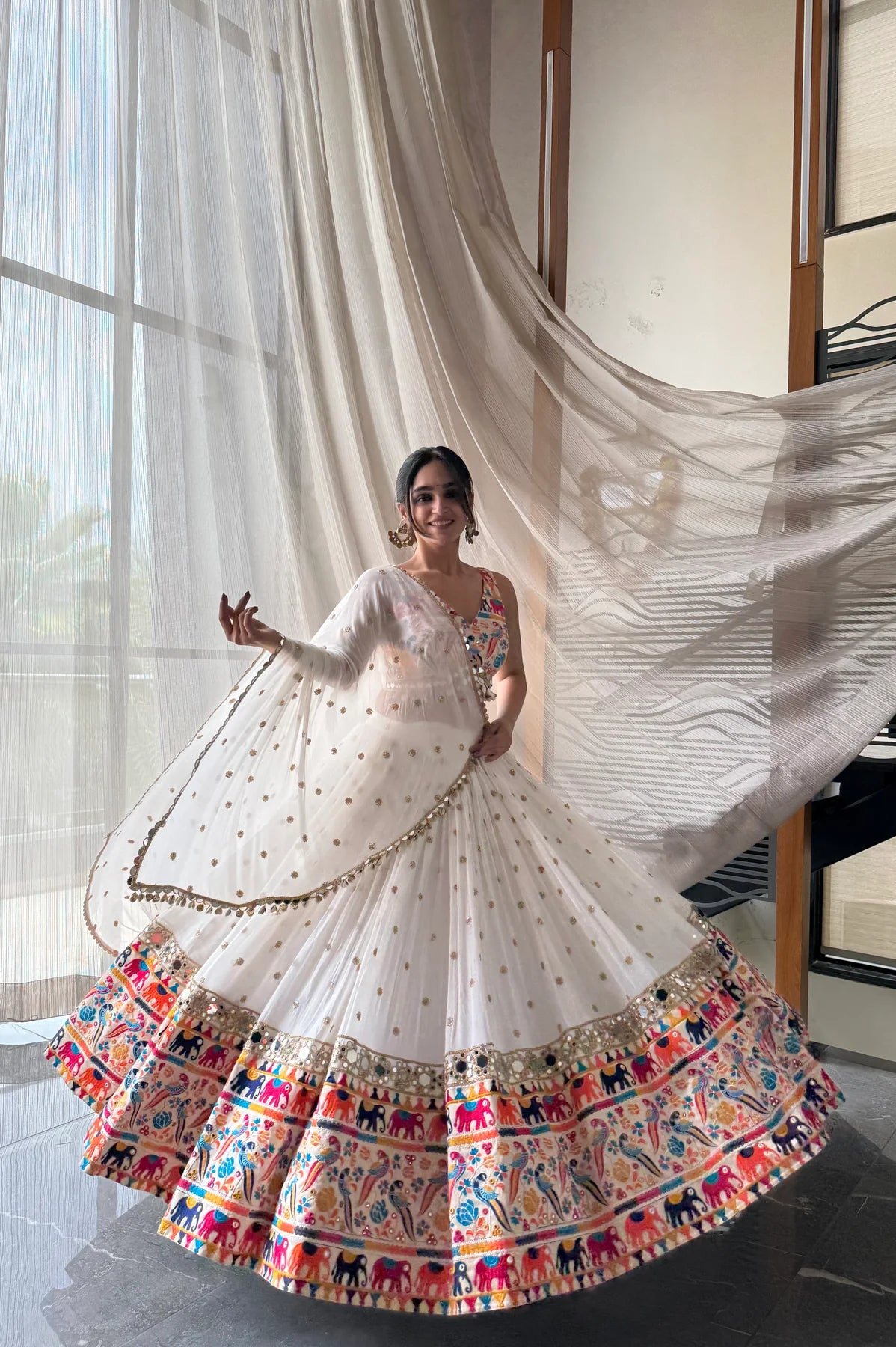 Anaya Multicolor Rajasthani Embroidery Mirror Work Lehenga set