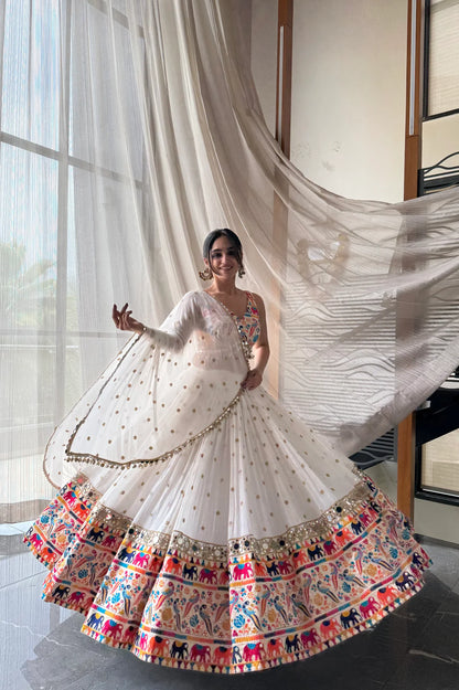 Anaya Multicolor Rajasthani Embroidery Mirror Work Lehenga set