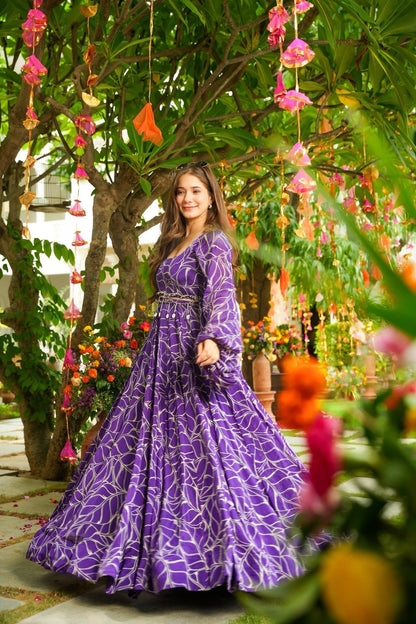 Wisteria Purple Chinon Maxi Dress