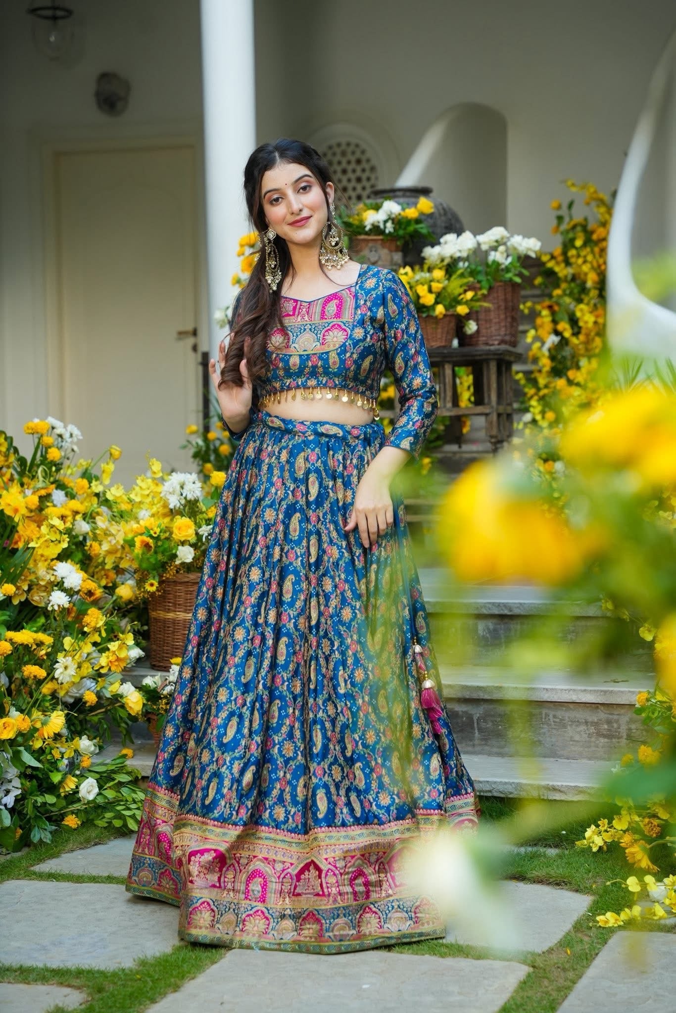 Raanya Blue Lehenga Choli Set