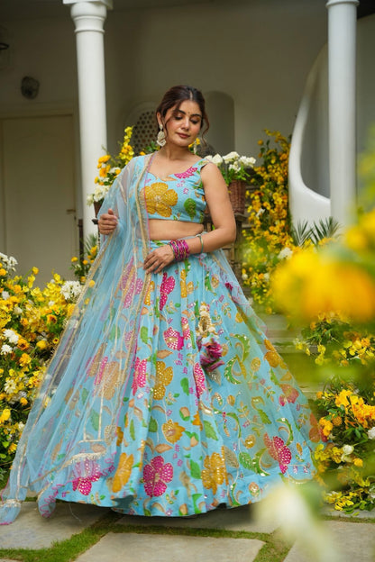 Palomi Embroidered Festive Wear Lehenga Set