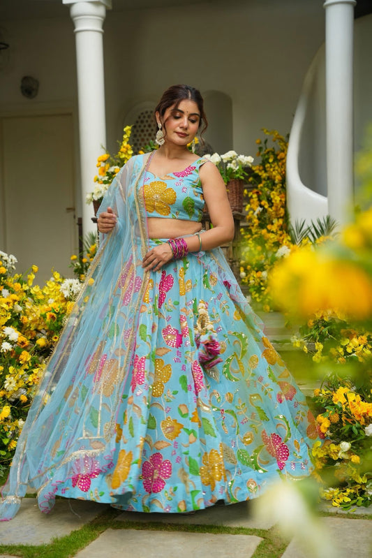 Palomi Embroidered Festive Wear Lehenga Set