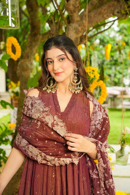 Gaurika Shimmer Crushed Tissue Suit Set