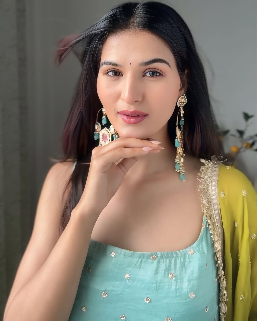 Lime Glow Elegance Sharara