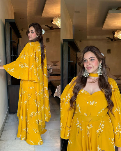 Amber Aura Celebration Wear Sharara Set