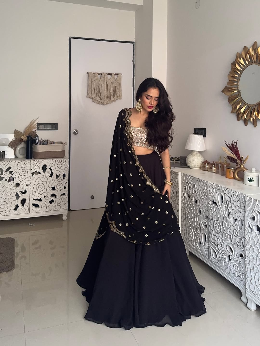 Black Elegance Georgette Noir Glow Lehenga choli