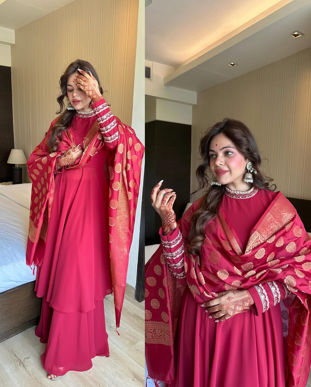 Regal Ruby Anarkali Ensemble