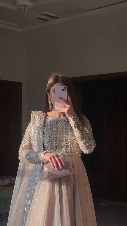 Meher Blush hand embroidery Anarkali