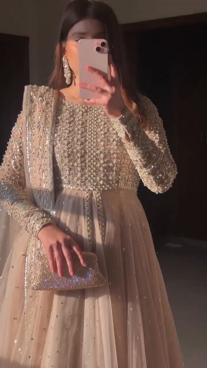 Meher Blush hand embroidery Anarkali